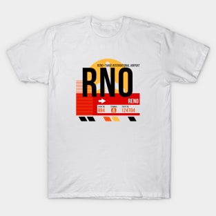 Reno (RNO) Airport // Sunset Baggage Tag T-Shirt